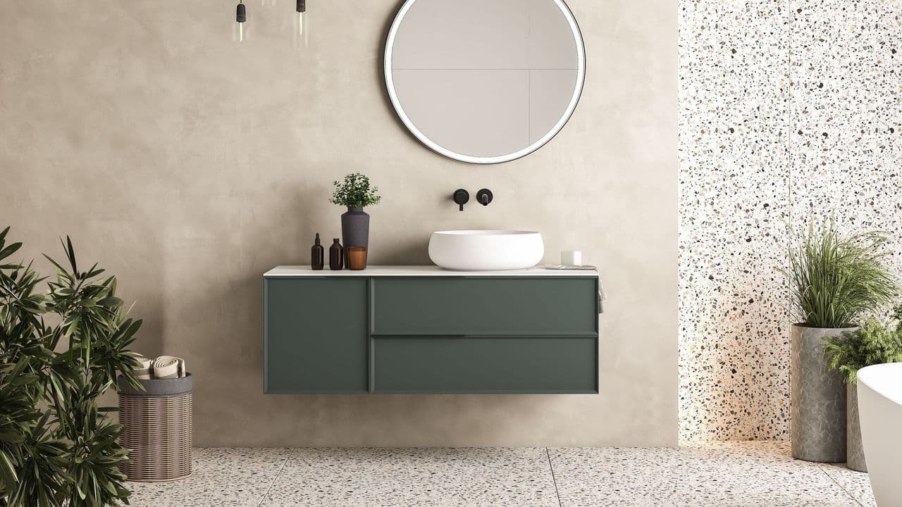 Badschrank in Mint Grün